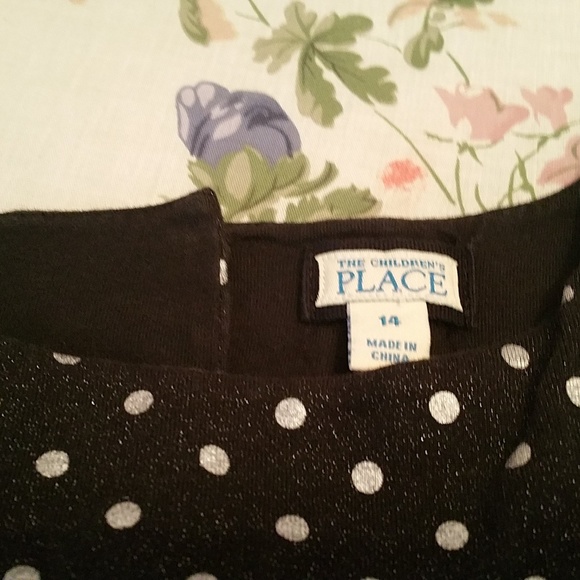 Childrens Place Size 14 Black Polka Dot Dress - Picture 9 of 12